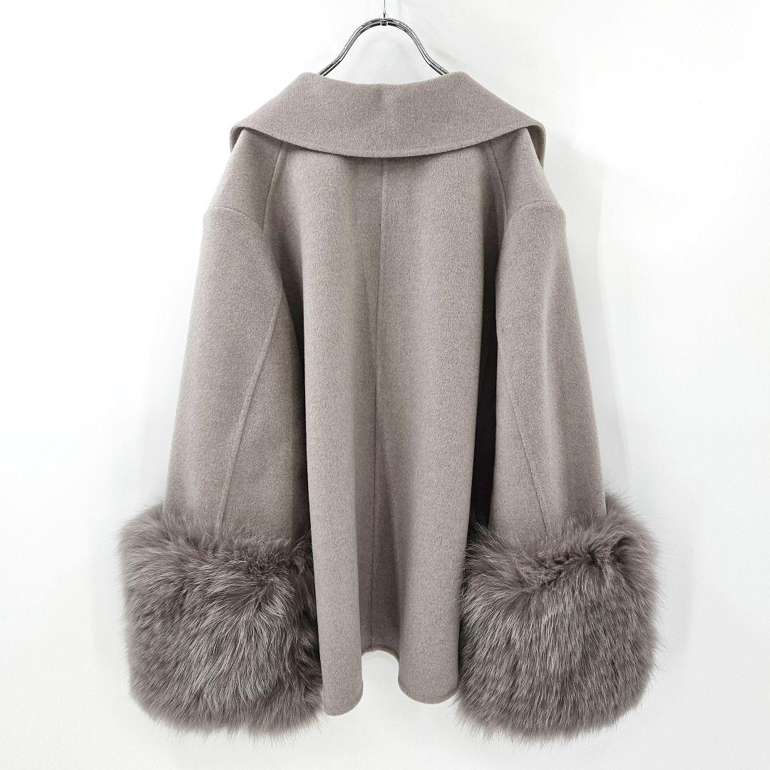 新品同様】ドゥロワー フォックス ポンチョ ケープ ダブルフェイス