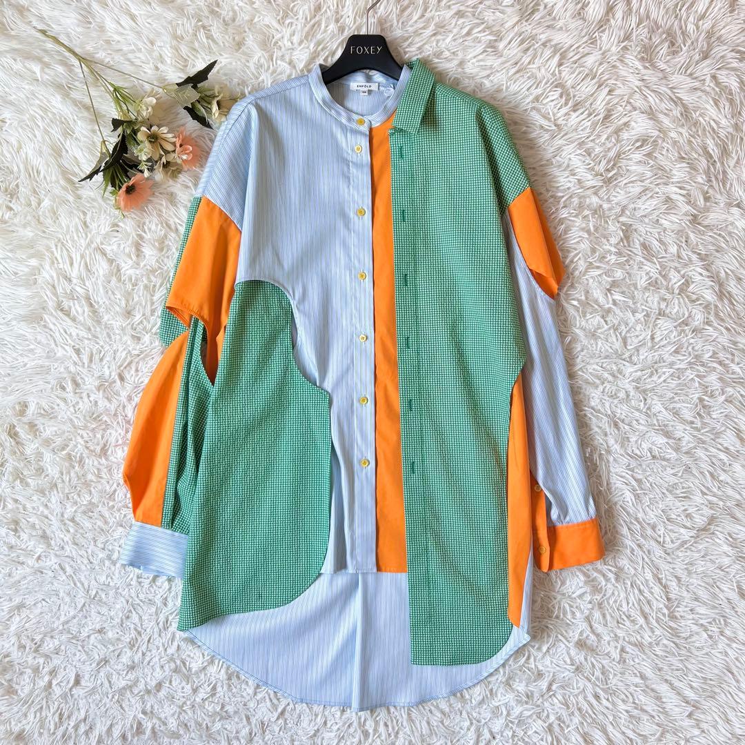 ENFOLD エンフォルド サッカーギンガム ホールSHIRT ENFOLD エンフォルド サッカーギンガム ホールSHIRT ENFOLD