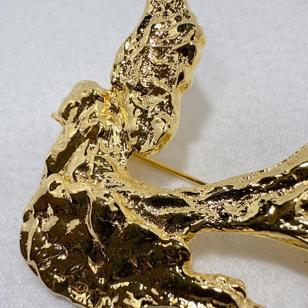 YSL イヴ・サンローランゴールド 鳥バードブローチ