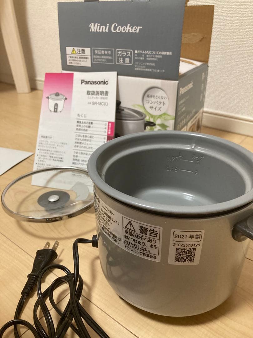 パナソニック 炊飯器 1.5合 ミニクッカー シルバー SR-MC03-S - メルカリ