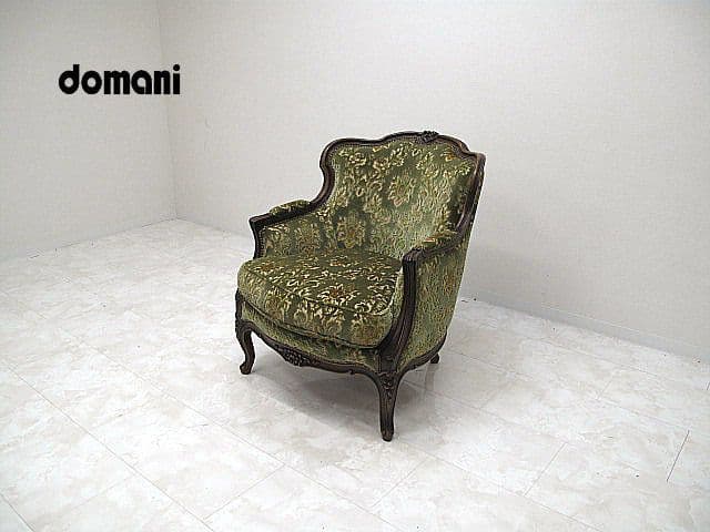 美品 カリモク ドマーニ ルイ（Louis XV）ロココ様式1人掛けソファ カリモク ドマーニ 48万「ルイ15」1人掛けソファb 金華山 ウィング