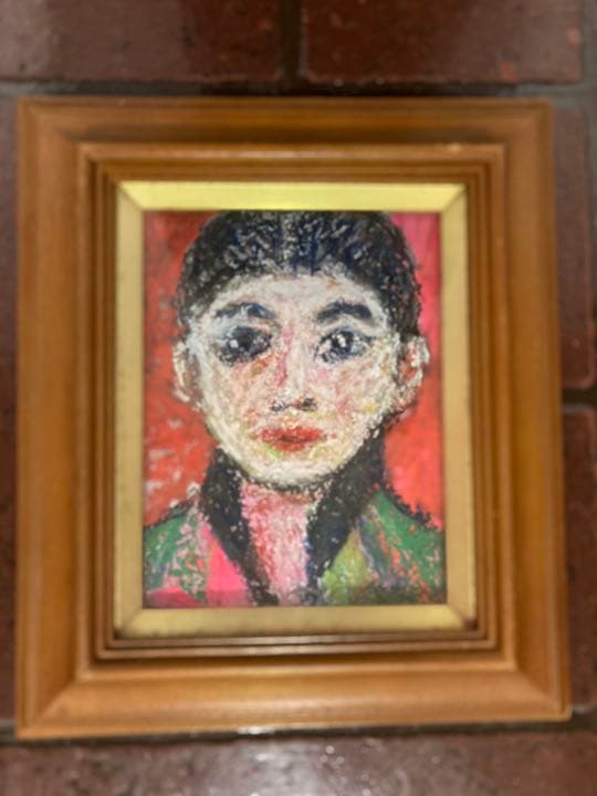 空飛ぶ画家、糸川裕志の三男、糸川利裕の肖像画、油絵、SM、額入り、 空飛ぶ画家、糸川裕志の三男、糸川利裕の肖像画、油絵、SM、額入り、