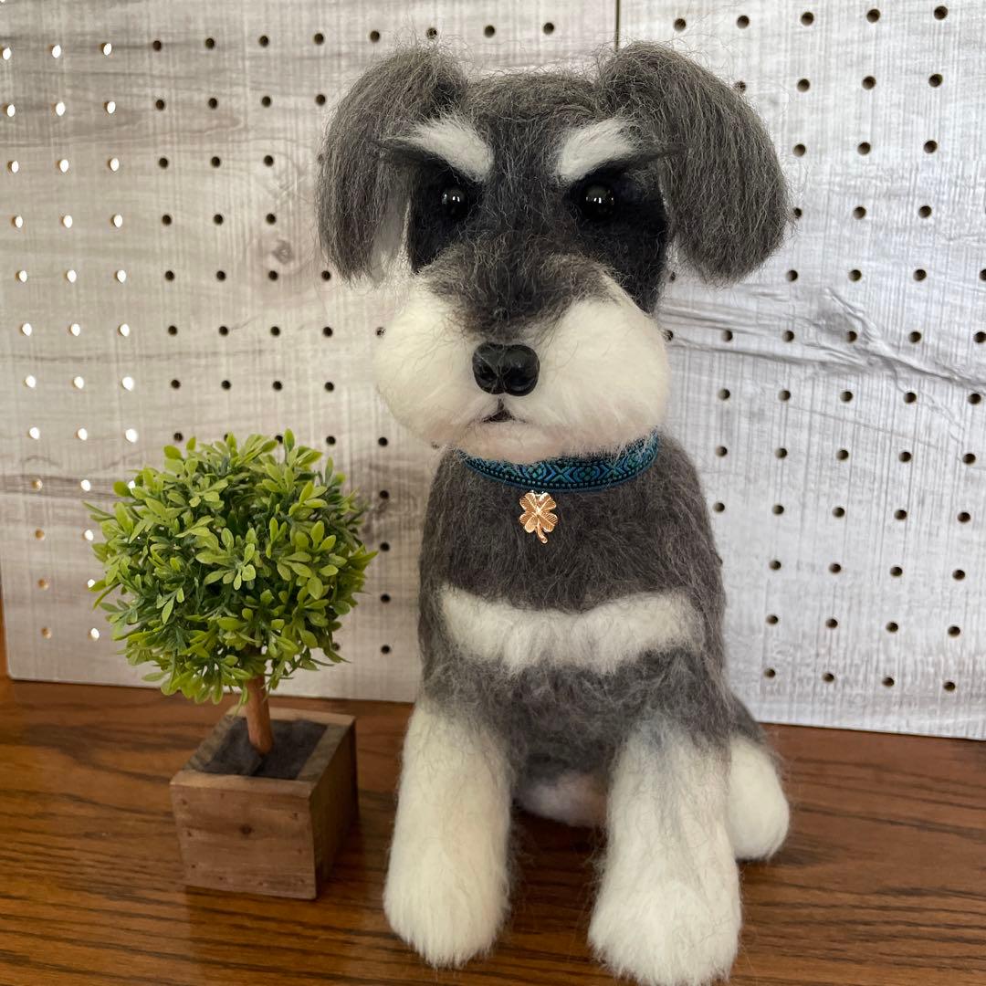 羊毛フェルト ミニチュアシュナウザー Mサイズ 3体