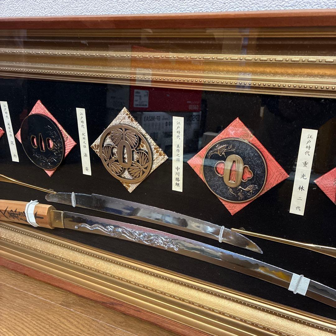 模造刀 鍔 レプリカ 美術工芸品 刀剣額 インテリア 日本刀 - メルカリ
