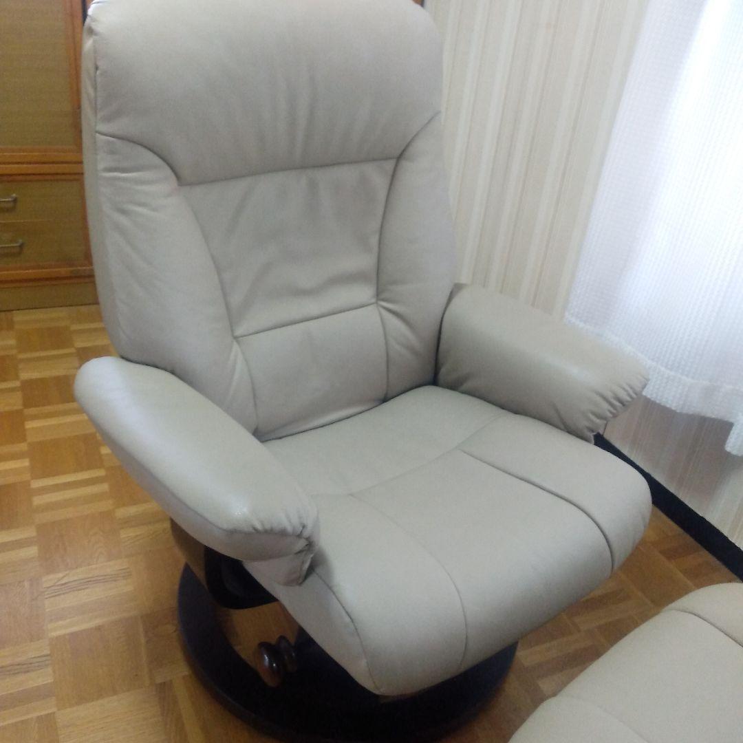 セット販売 ①本体 リクライニングチェアソファ オットマン 引取り可能