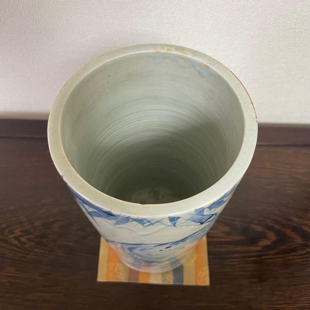 薩摩焼 平佐 ト 染付 花生 花入 花器 花瓶 - メルカリ