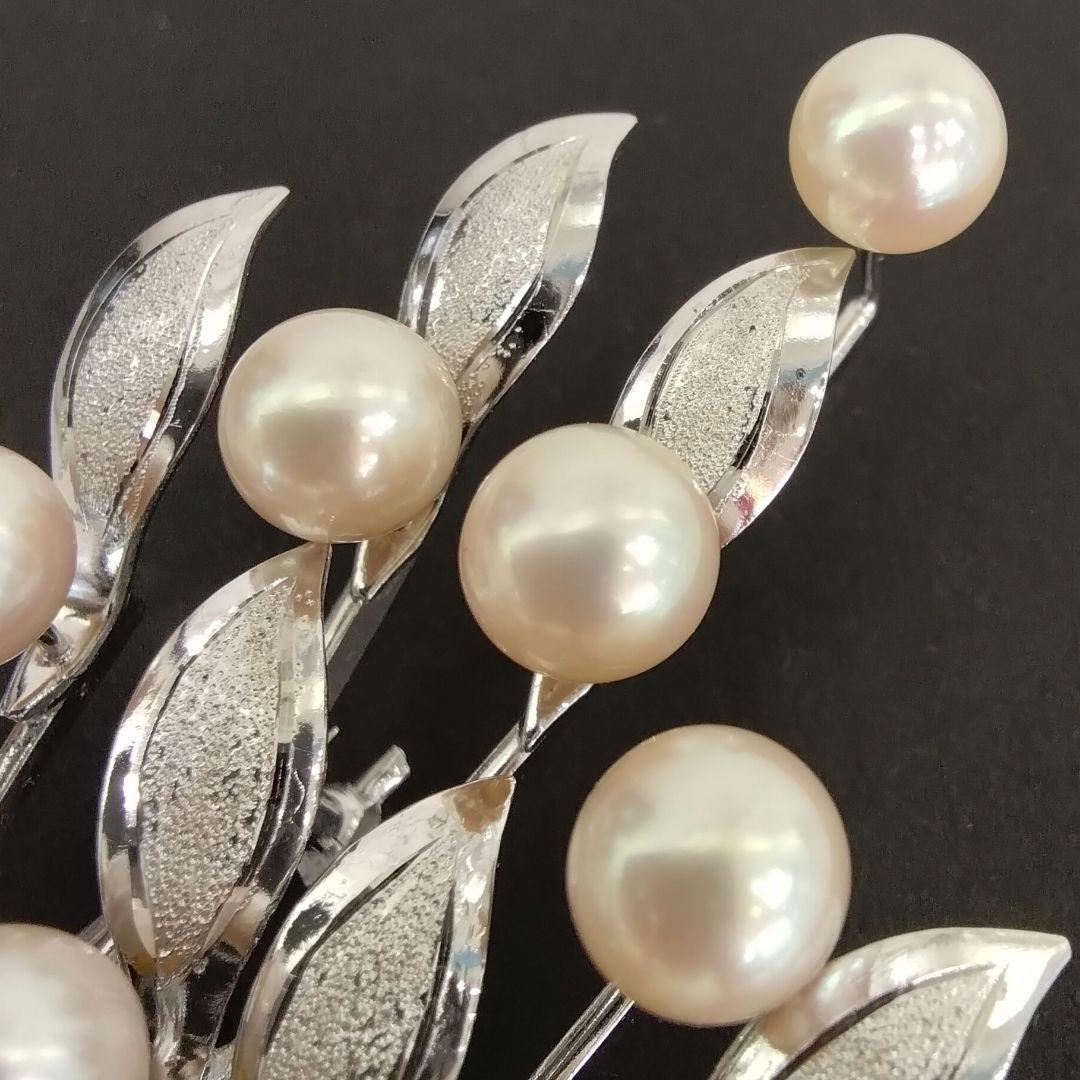 SVあこや真珠ブローチ 大きめブローチ 中古品