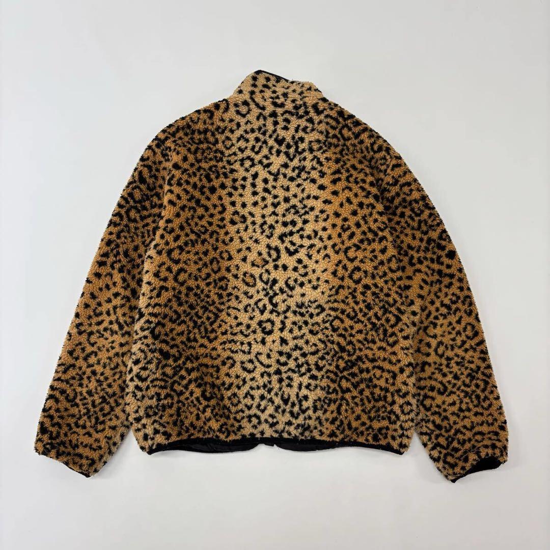 17aw 名作 Supreme レオパード フリース リバーシブル ジャケット