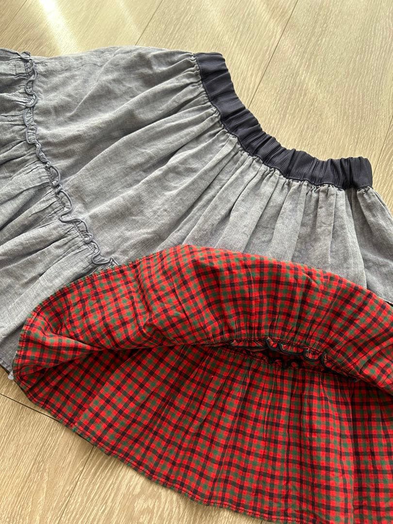 ファミリア 定番リバーシブル チェック柄スカート - メルカリ