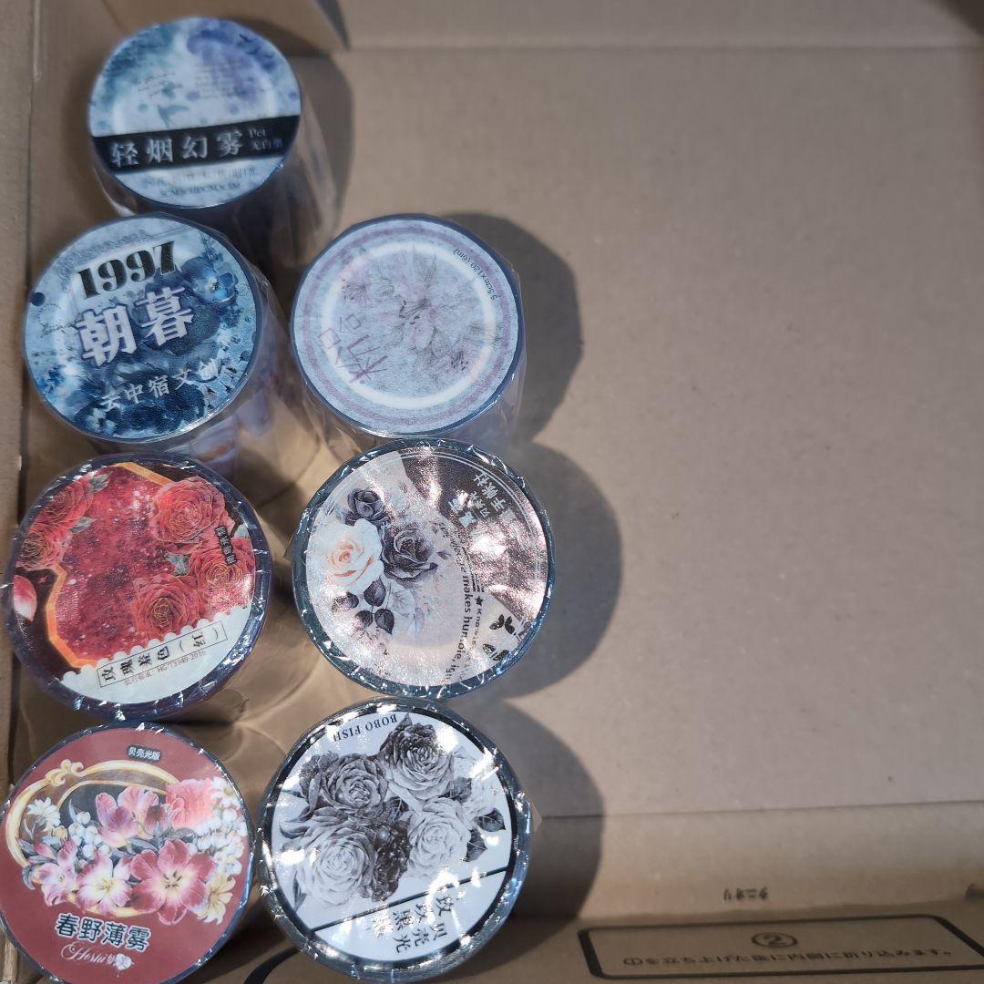 海外マスキングテープ 薔薇 花等 巻き売り 装飾マステ まとめ売り