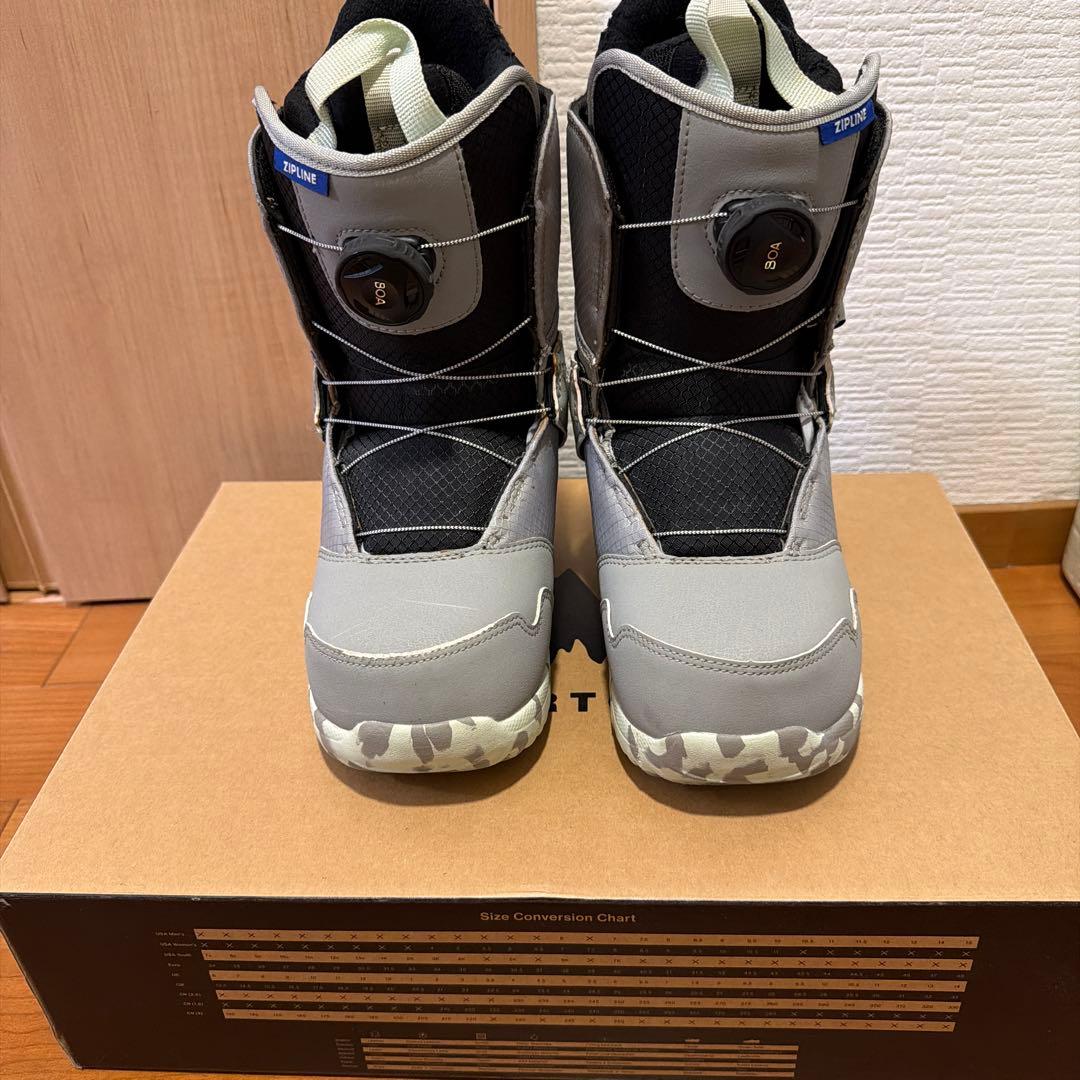 BURTON Zipline （22cm）子ども用スノーボードブーツ グレー Kids' Burton Zipline BOA® Snowboard Boots | Burton.com Winter 2024 US