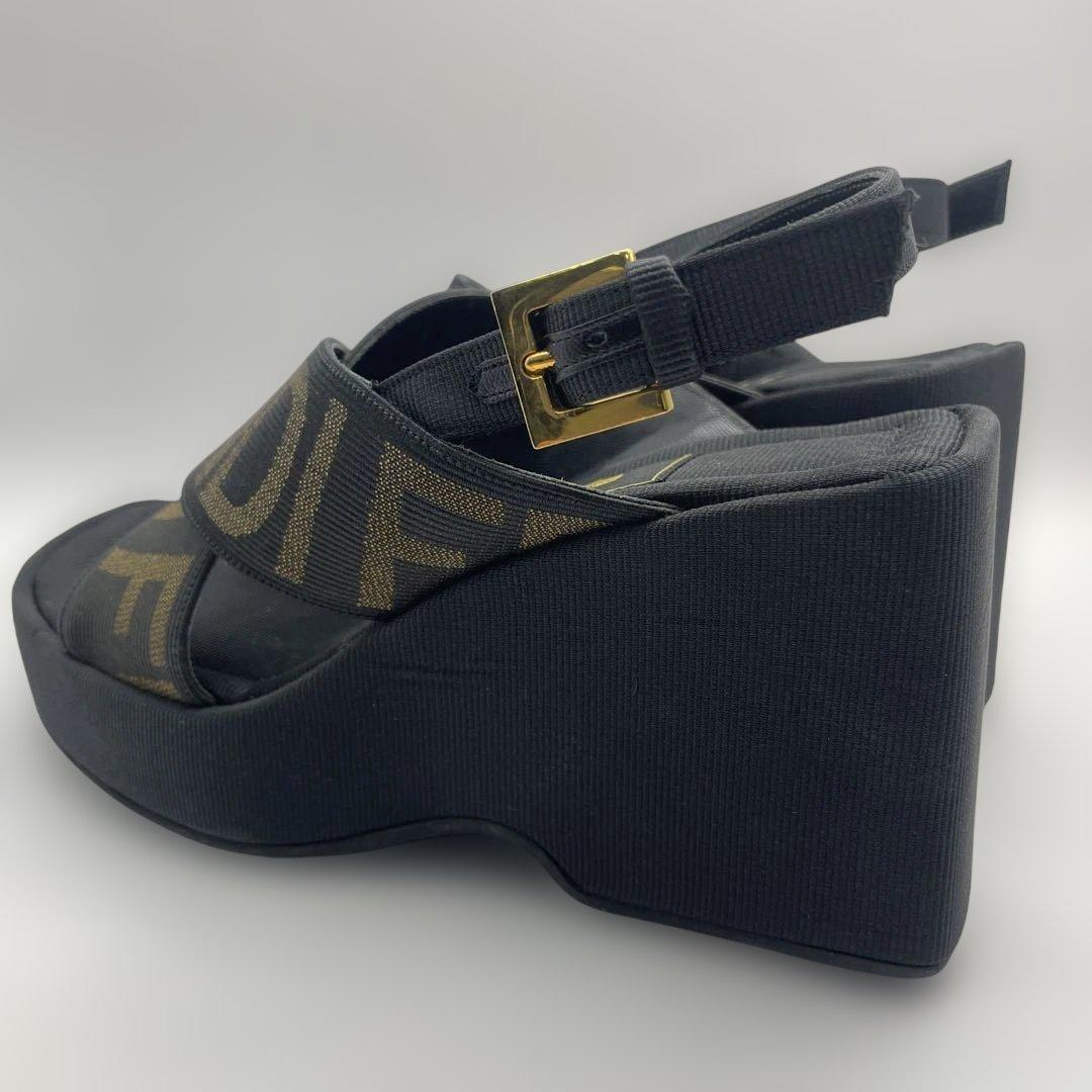 フェンディ 厚底 サンダル ウェッジソール クロスベルトサンダル35 1/2