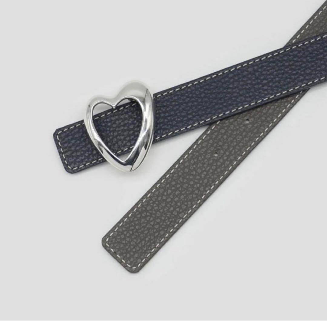 A VACATION 】ハートバックルベルト ネイビー/グレー - メルカリ