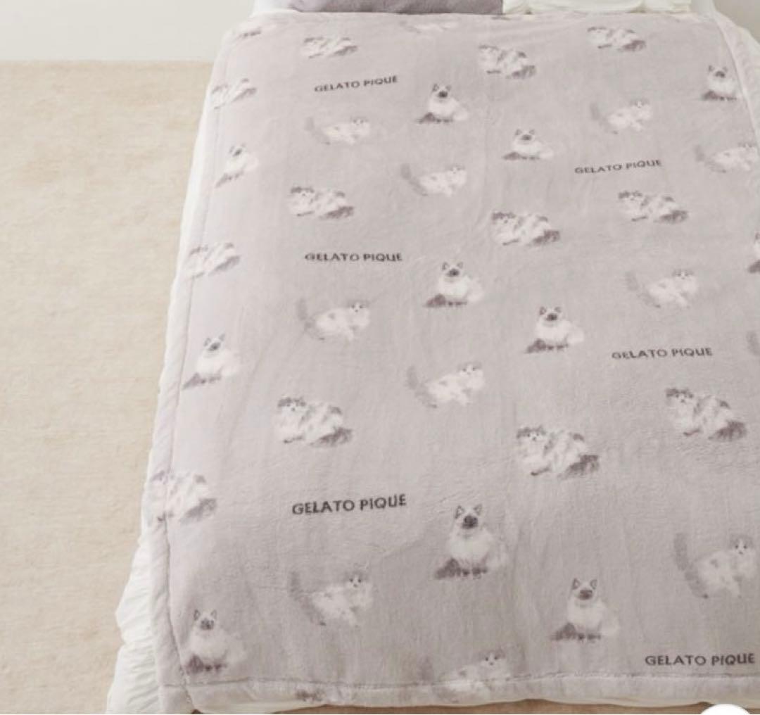 ジェラートピケ Sleep CATプリント毛布 ラグドール ブランケット 布団