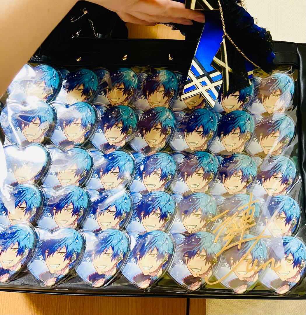 あんスタ 漣ジュン 痛バ BIGハート缶バッジ 金サインステッカー 日和 Eve