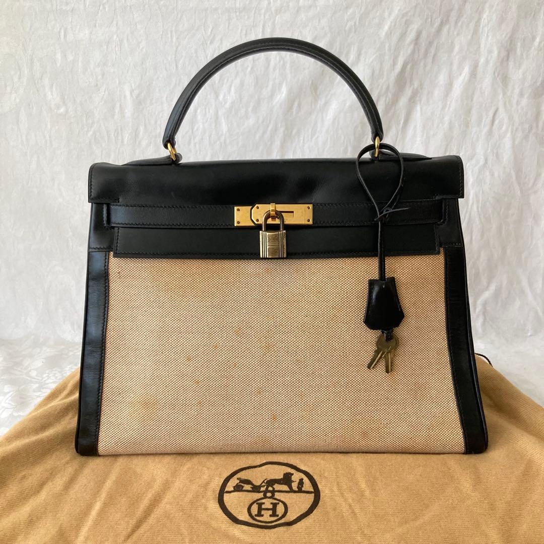 希少 エルメス ケリー 32 トワルアッシュ ブラック 〇F刻印 - メルカリ