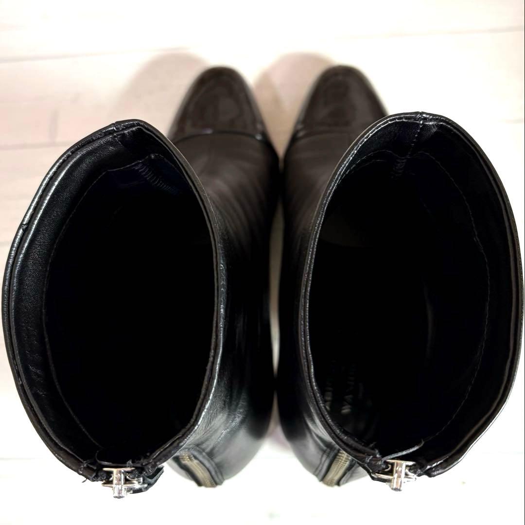 美品□FABIO RUSCONI□ショートブーツ✨バックジップ キャップトゥ