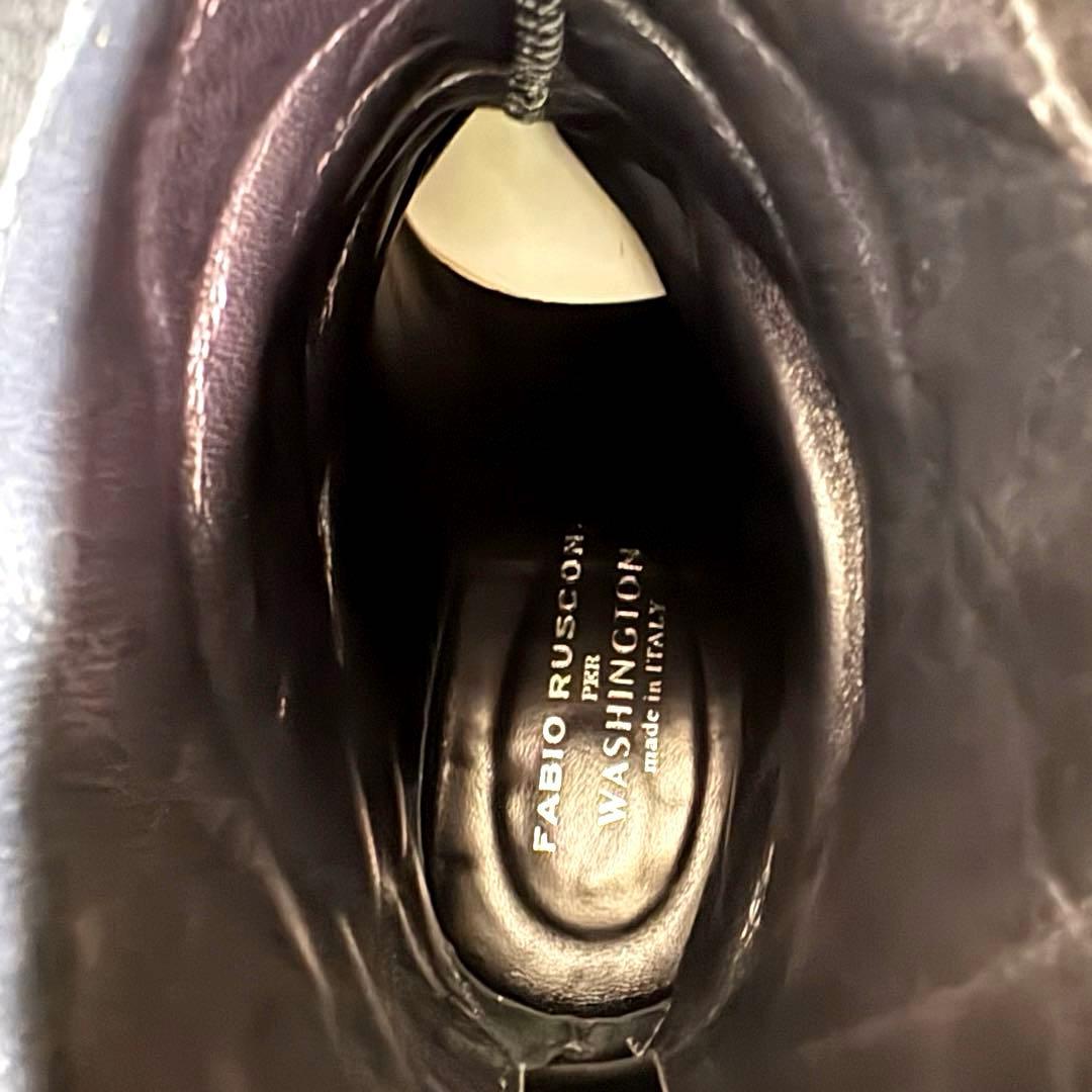 美品□FABIO RUSCONI□ショートブーツ✨バックジップ キャップトゥ