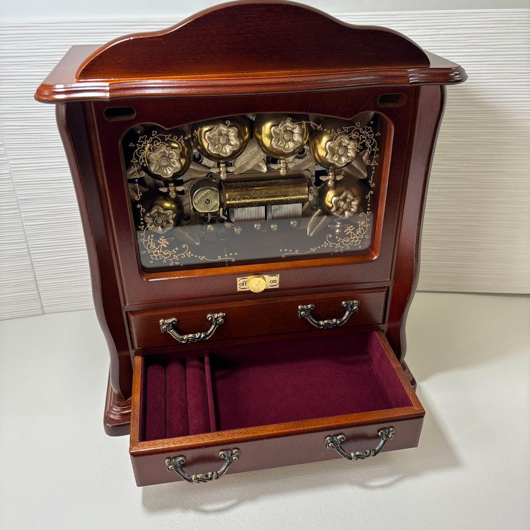 美品 SANKYO サンキョー オルゴール 青きドナウ ジュエリーボックス 蜂