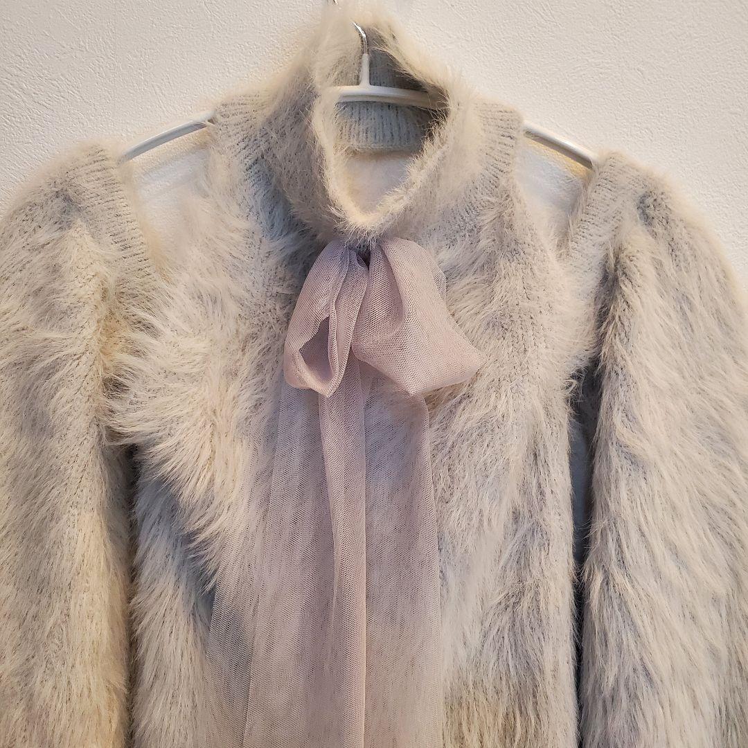 M Me Eme バックリボンシャギーニットミニワンピース - メルカリ