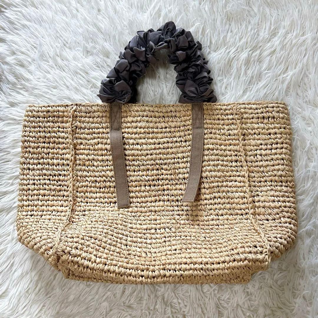 ラドロー　カゴバック　ストロー　ラフィア　グレープハンドル LUDLOW (ラドロー) 伊勢丹限定 グレープハンドル ラフィア トート