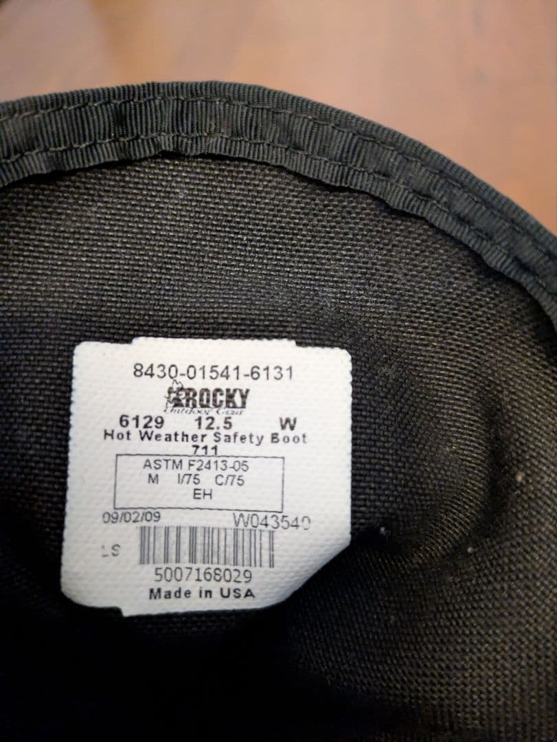 ROCKY 米軍仕様 安全靴 Vibram US12.5　30〜30.5cm