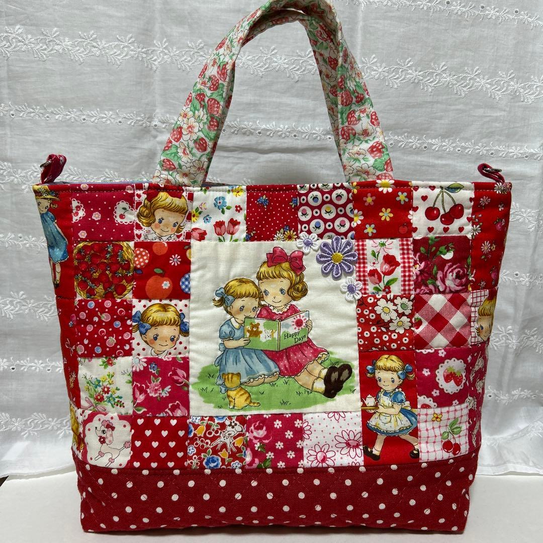 ハンドメイドパッチワークトートバッグマーガレット&ソフィー