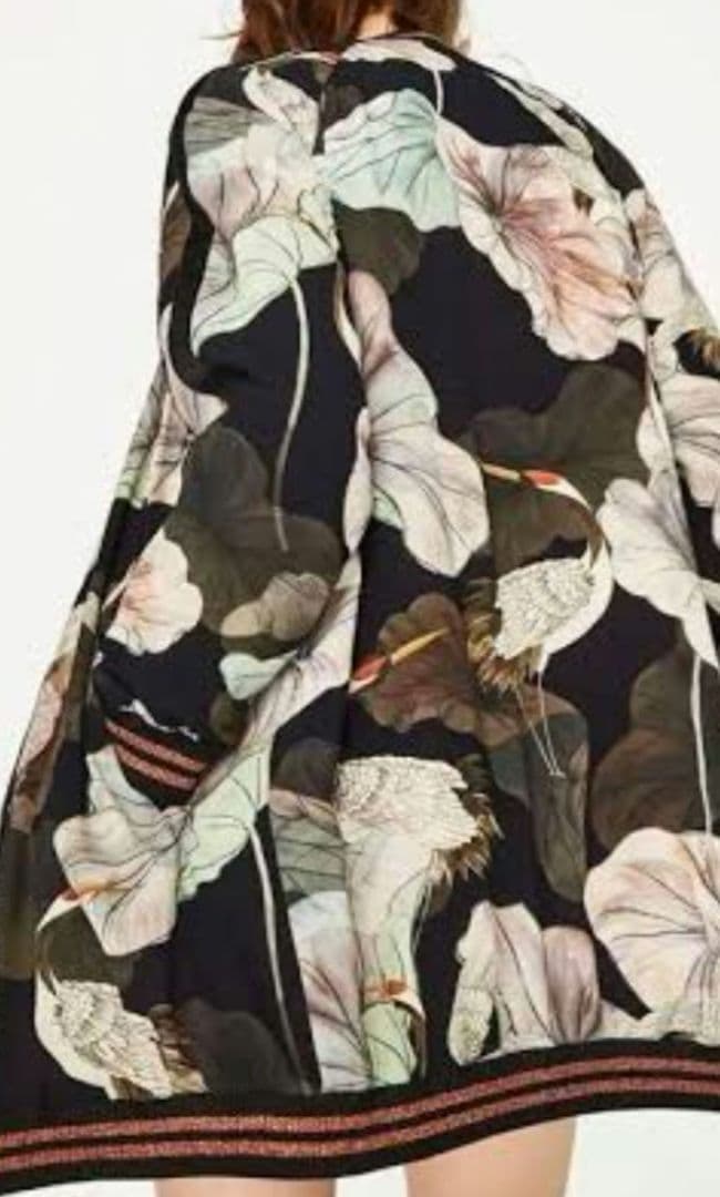 ZARA ザラ　鶴ドレスコート　スカジャンロング丈 ZARA ザラ 鶴ドレスコート スカジャンロング丈 - メルカリ