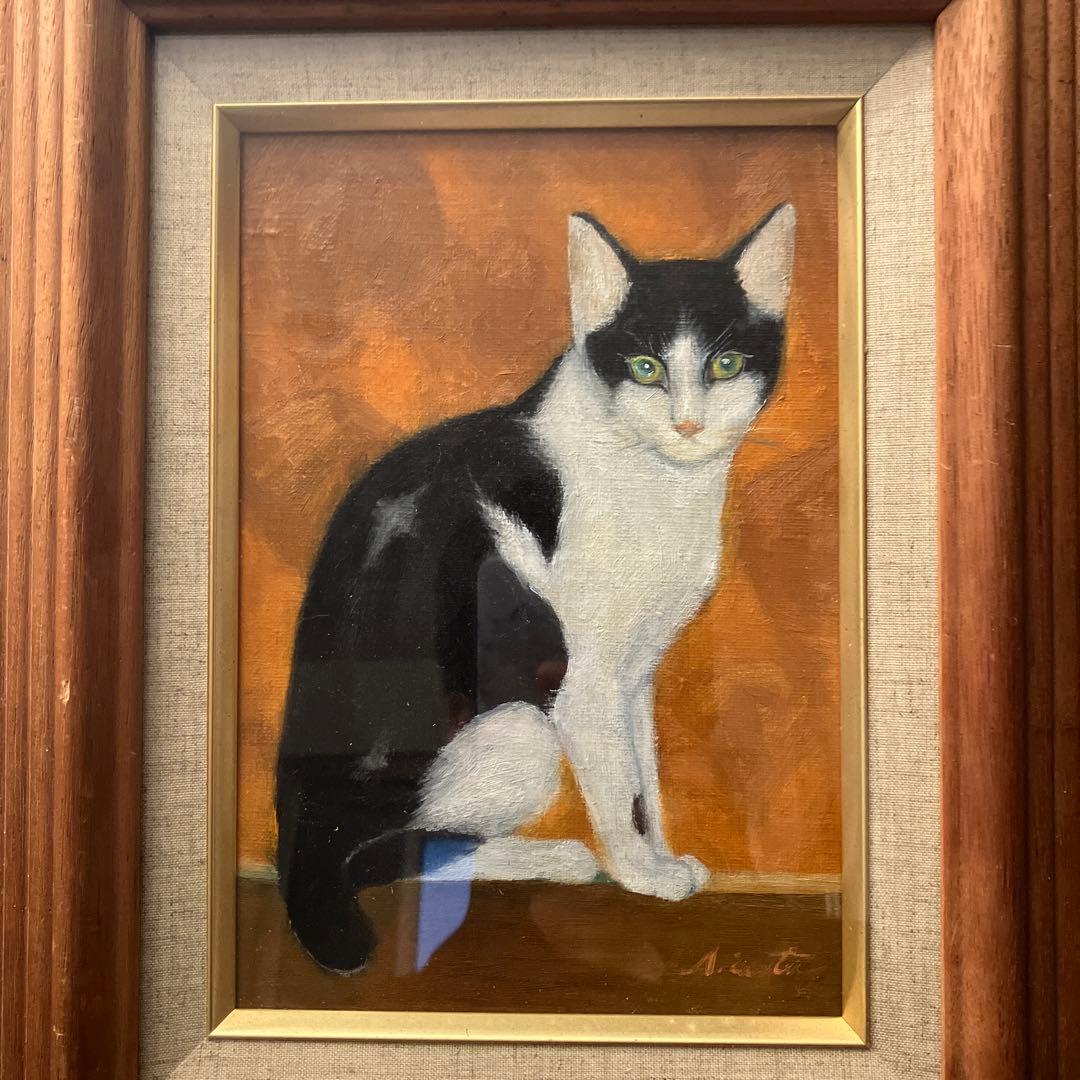 画家 岩田明美さんの引き込まれる美しさの『猫』の油絵（原画） - メルカリ