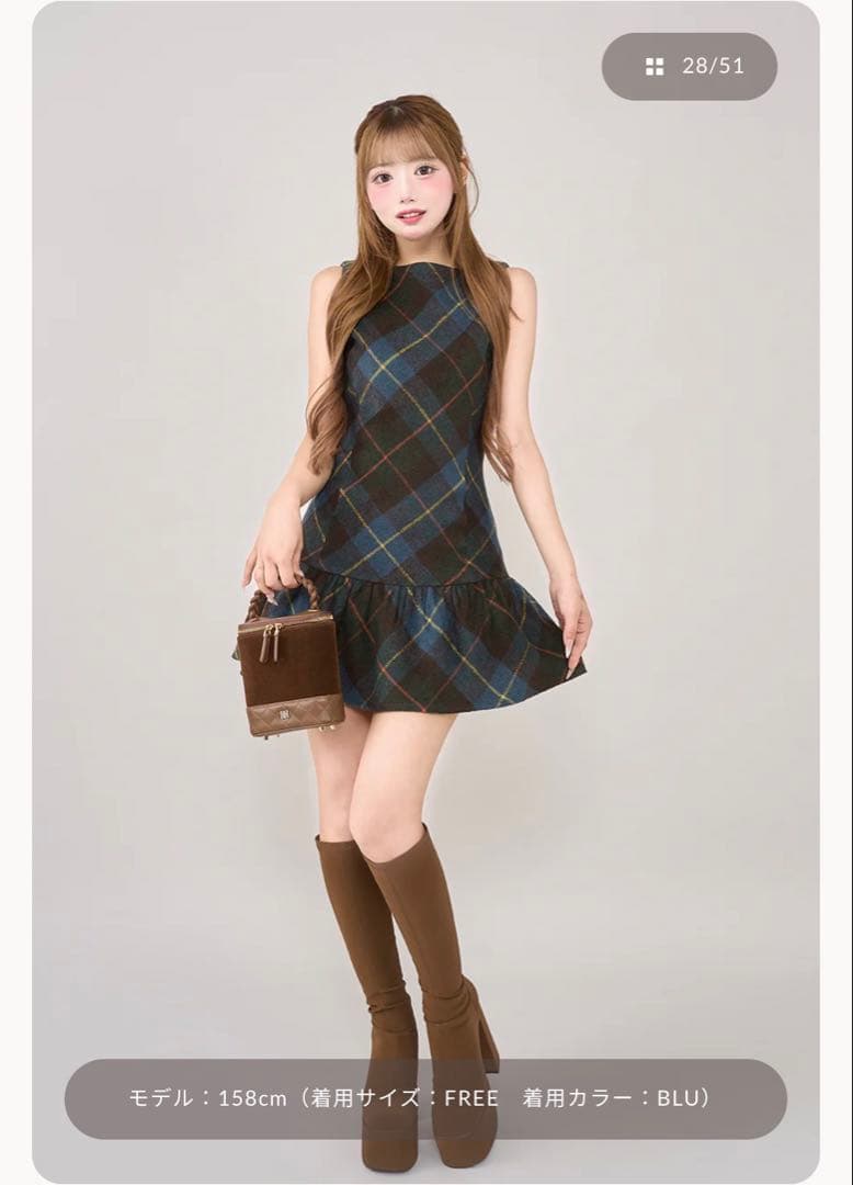 ダーリッチ タータンチェックノースリミニワンピース - メルカリ