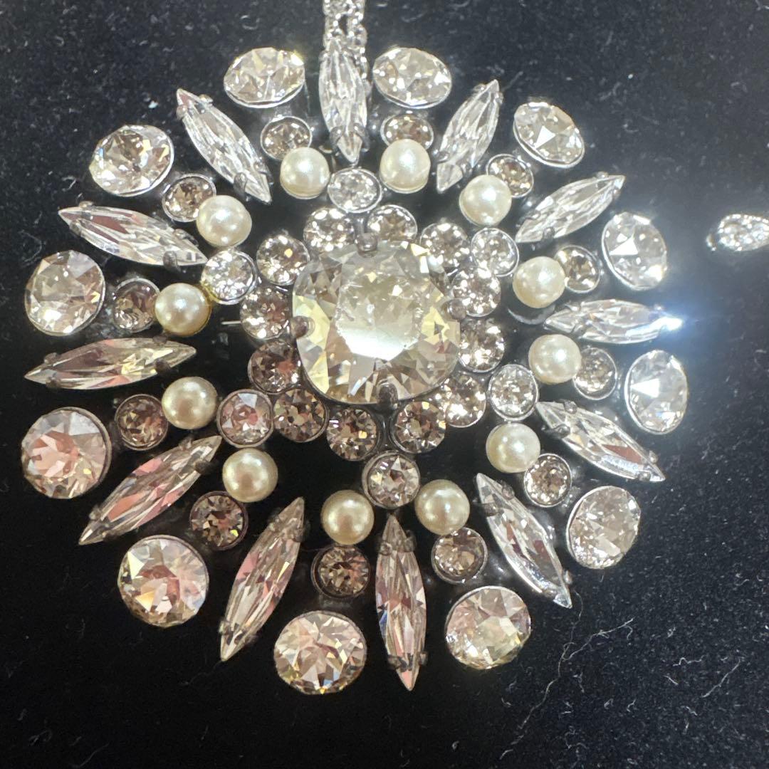 FOXEY クリスタルとパールの花形ペンダント 桜クリスタルロングペンダント(ギフトボックス別売) | 北一硝子