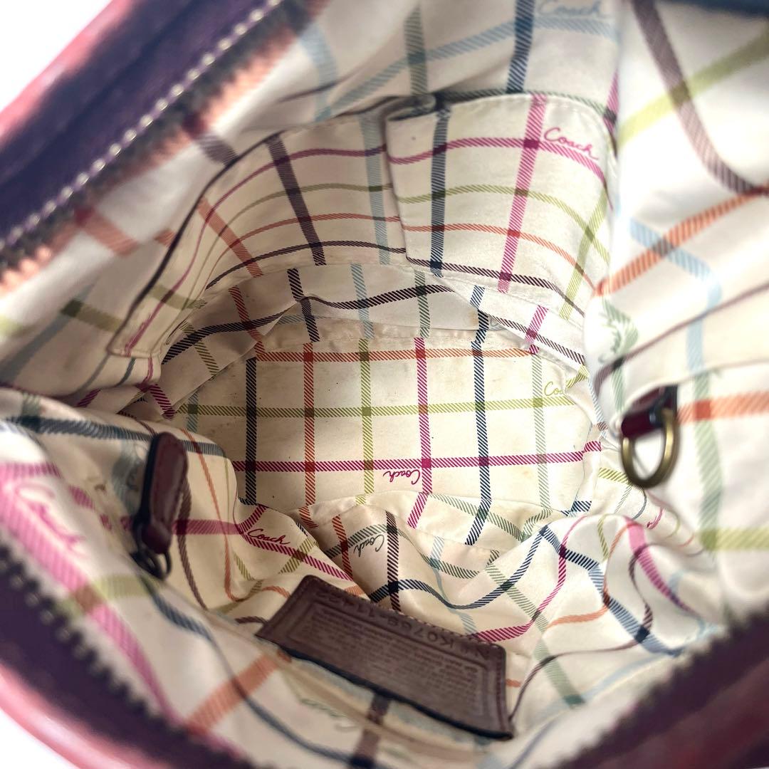 COACH オールドコーチ ショルダーバッグ グラブタンレザー ボルドー