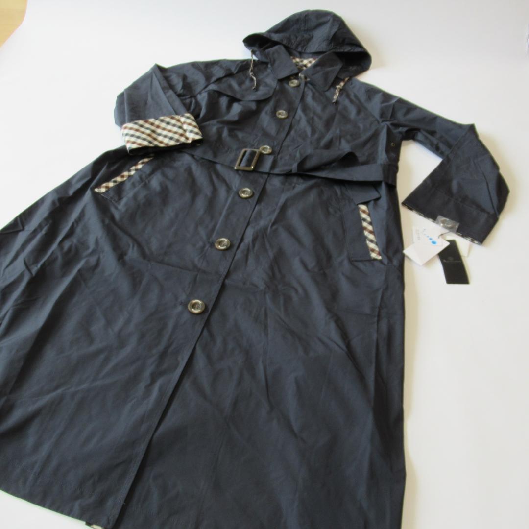 アクアスキュータム未使用ネイビー トレンチデザイン レインコート M 2