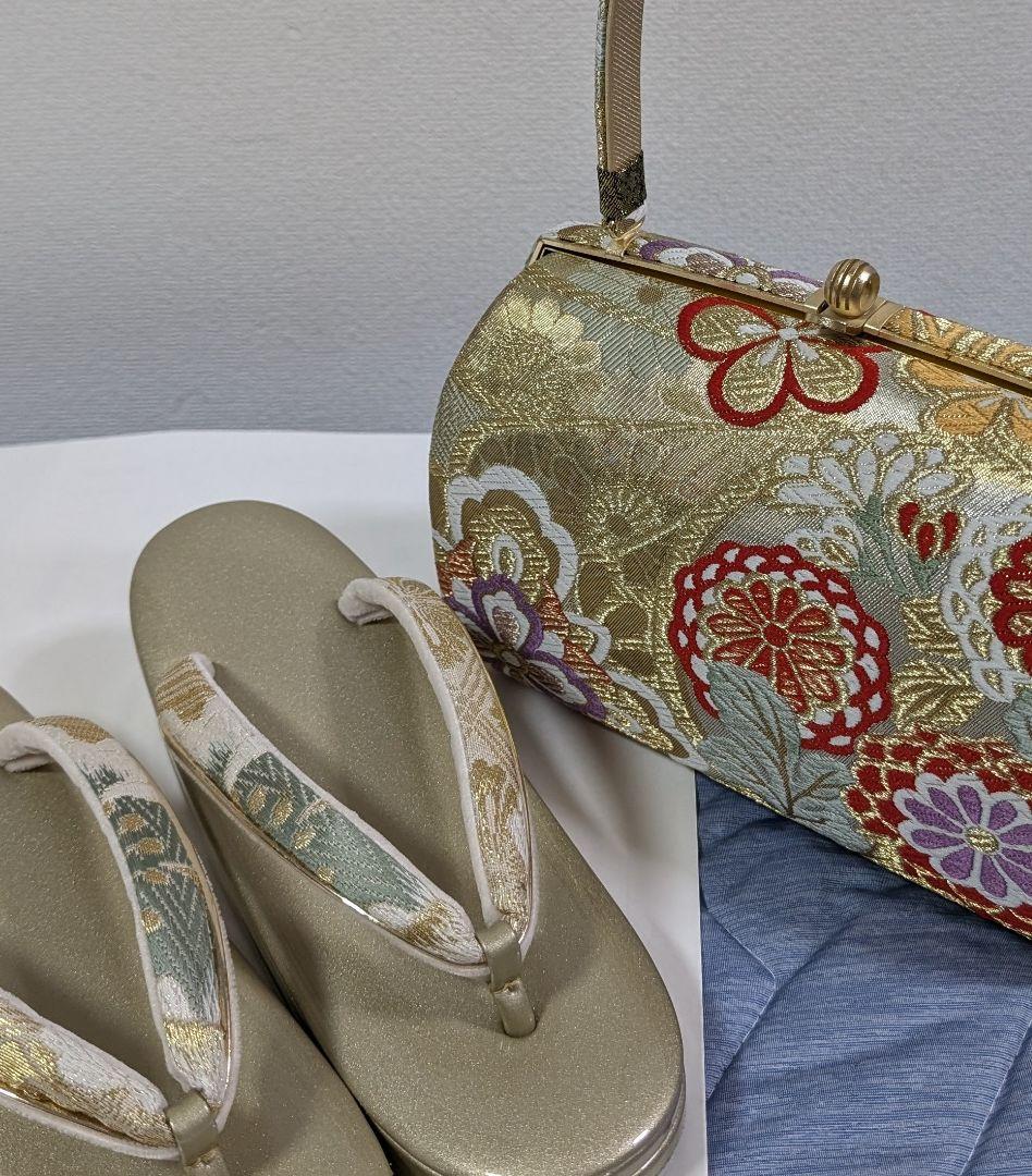 花柄刺繍の和装用バッグと下駄セット/成人式 楽天市場】振袖 草履 バッグ セット 成人式 草履バッグセット 振袖用