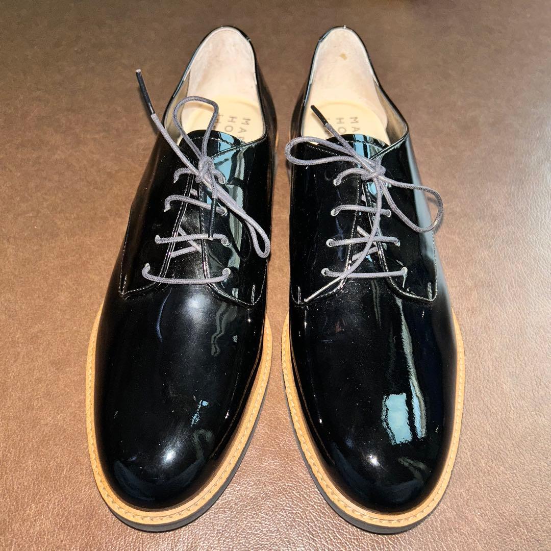 新品】マーガレットハウエルレースアップシューズ 25.5cm黒 卒業式入学