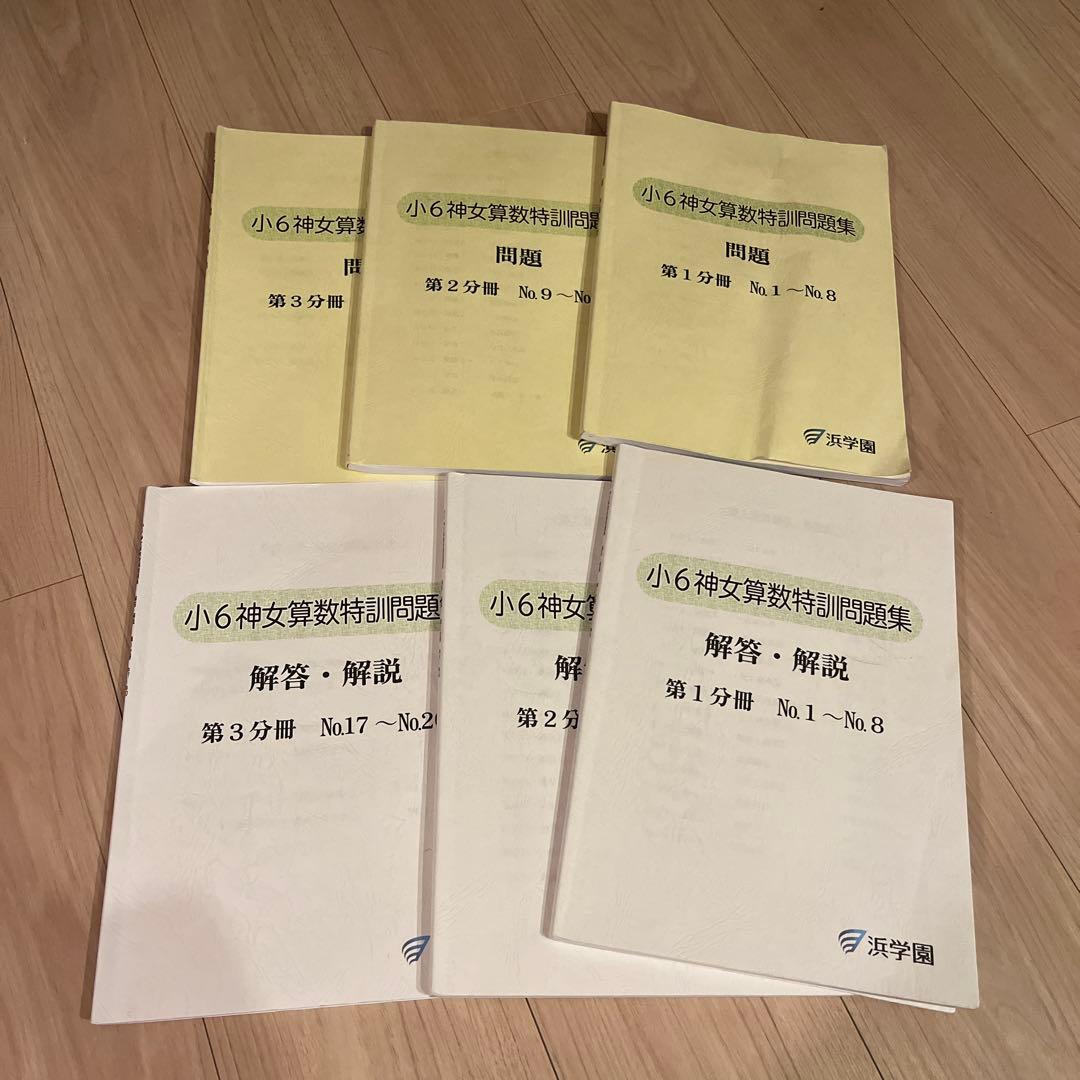 浜学園 小6 神女算数特訓問題集 全巻 問題、解答セット - メルカリ