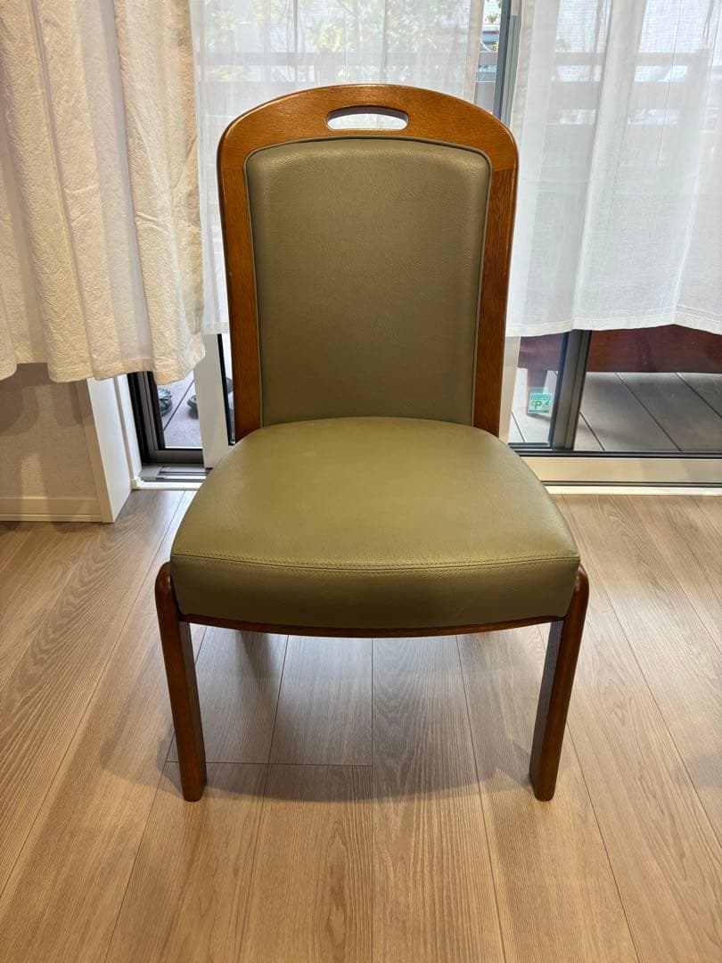 浜本工芸 ダイニングチェア 2800 ダークオーク レザー グレー - メルカリ