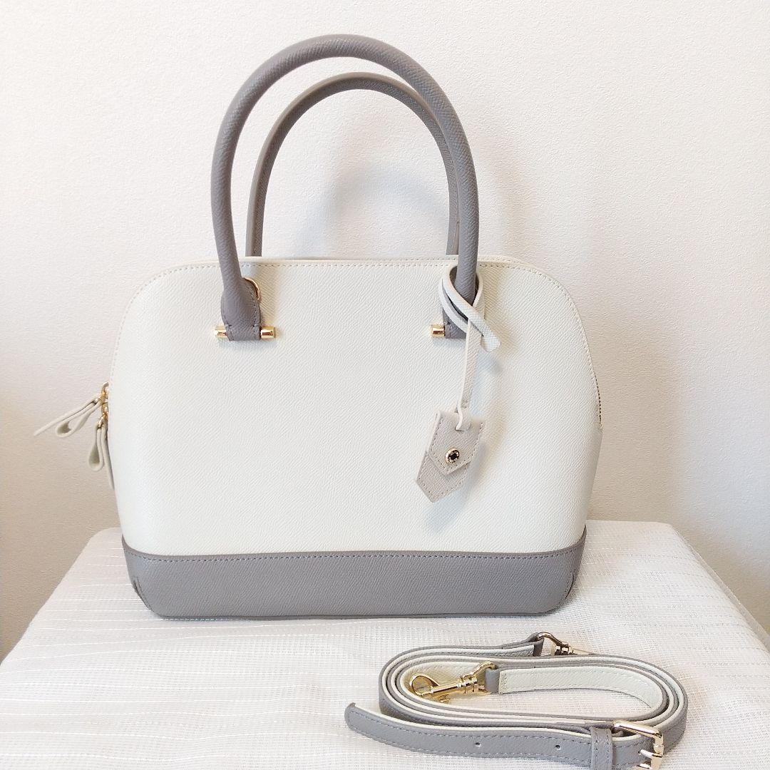 新品 ダイアナ ハンドバッグ ショルダーバッグ 2way 白 グレー バイ