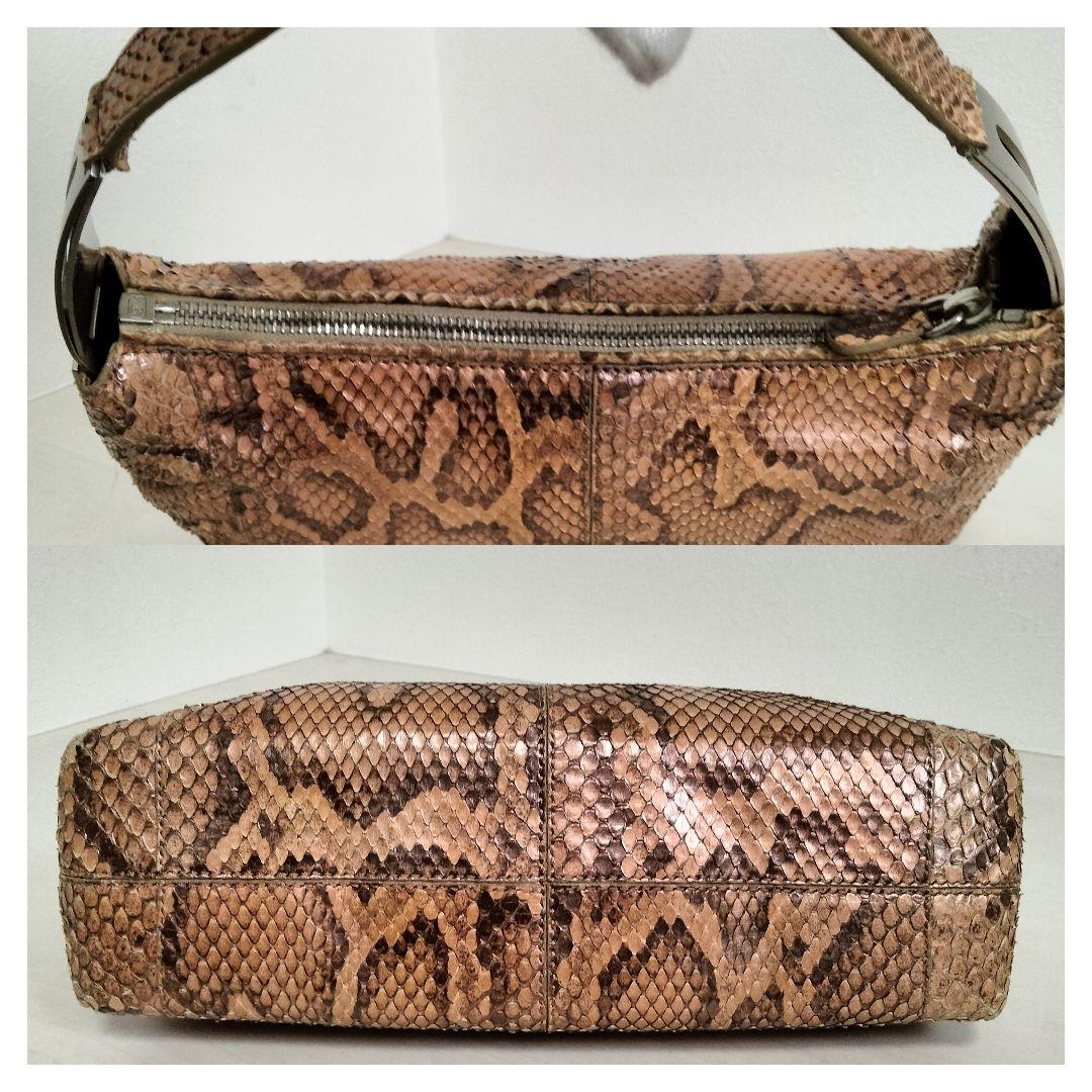 TOD'S パイソン ワンショルダーバッグ レザー ピンクベージュ - メルカリ