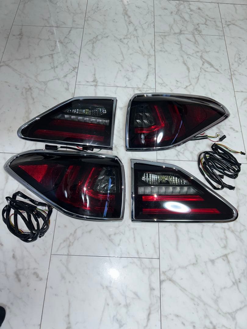 超美品10系レクサスRX ファイバーLEDテールクリスタルアイ 流れるウインカー 10系 レクサスRX LEXUS 270/350/450h ファイバーフルLEDテールランプV3