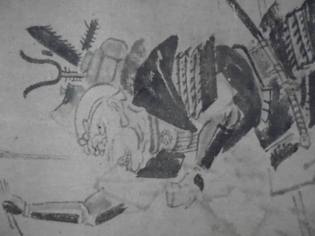 AKa7062 英一蝶 肉筆 掛軸 武士 武者 侍 - メルカリ