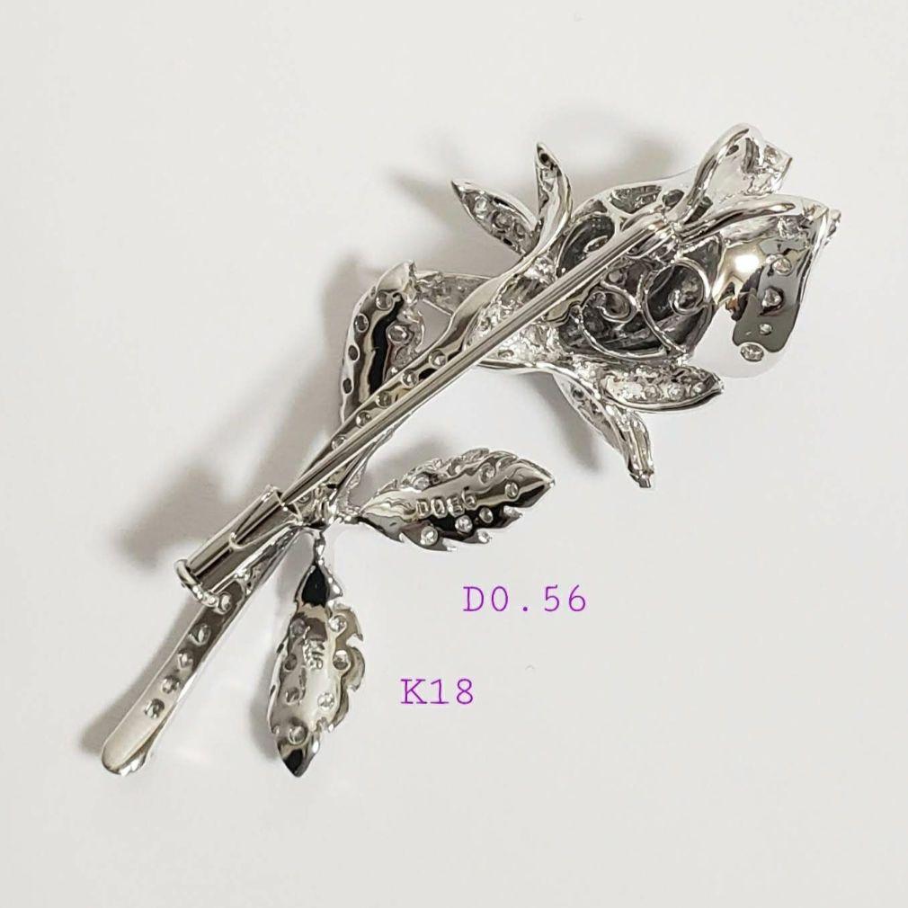 最安値 K18WG 天然ダイヤペントップ兼ブローチ 0.86ct