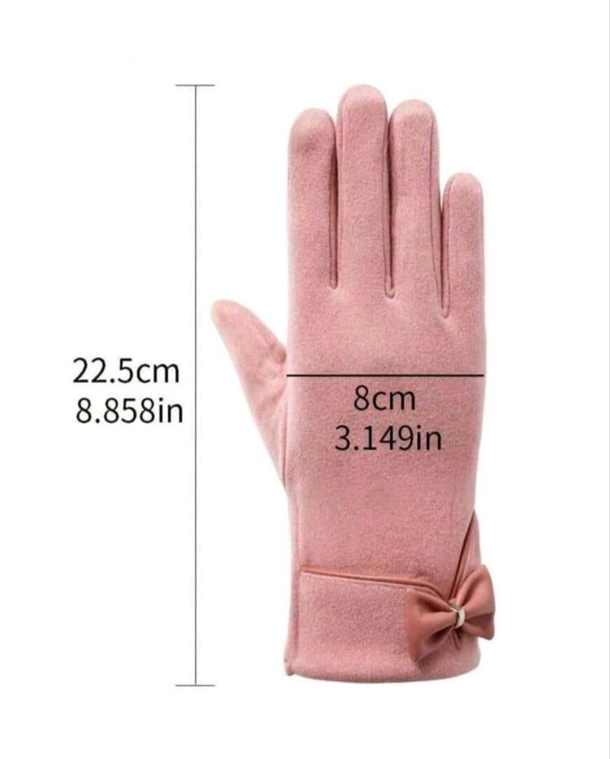 ワインレッド リボン付き手袋 22.5cm