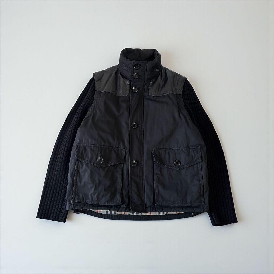 BURBERRYダウンジャケット袖ニット2WAY正規品メンズバーバリー革