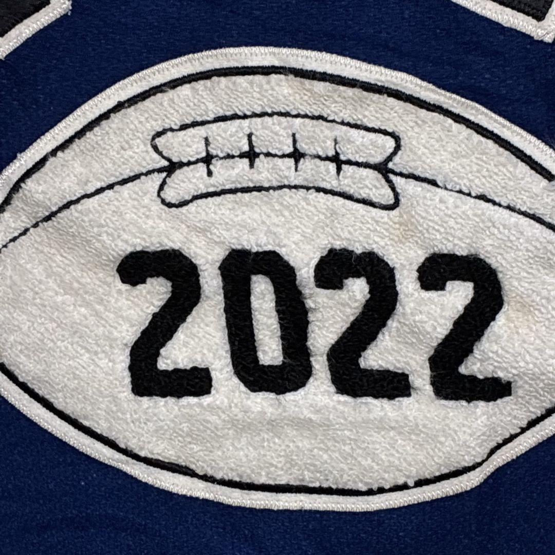 USA製✨スタジャン カレッジ メルトンウール×レザー 両面刺繍ロゴ 中綿 XL