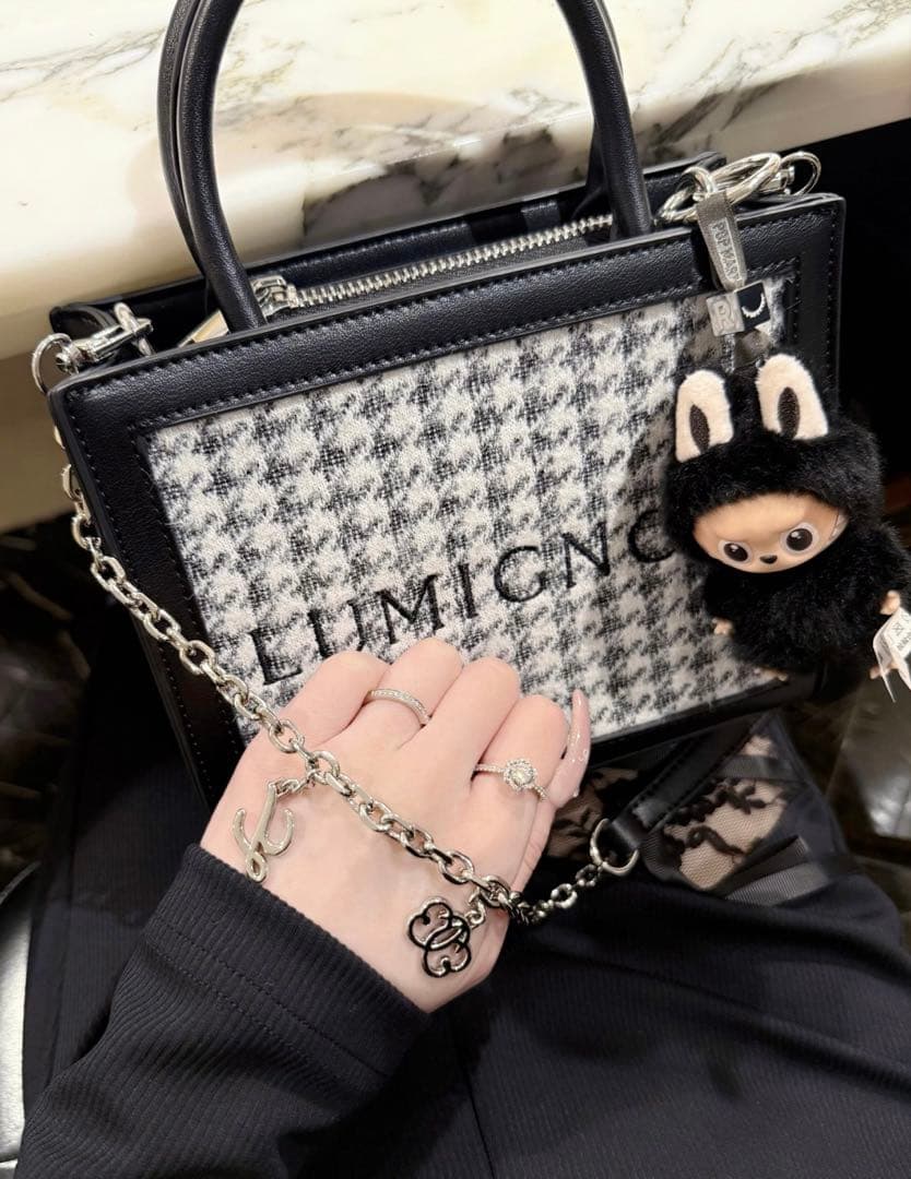 Lumignon houndstooth 2way bag ブラック - メルカリ