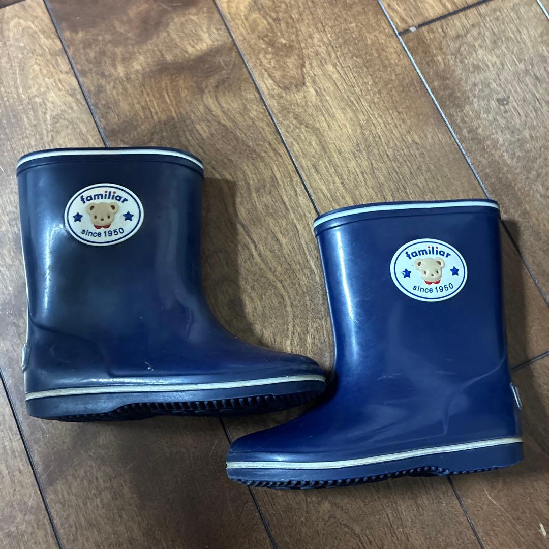 familiar 長靴 ネイビー 14.0cm - メルカリ