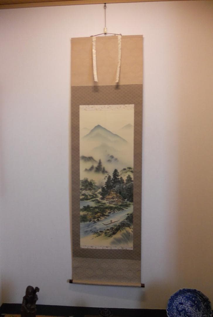 掛け軸 雪堂 守護四神相応図 絹本 希少 軸装 茶道具 掛軸 美品 です