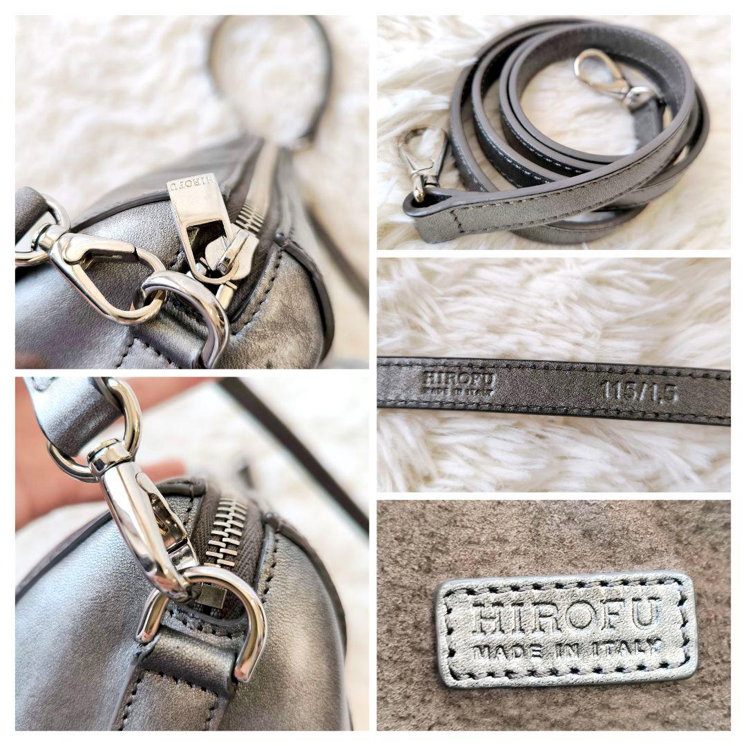 HIROFU ヒロフ ショルダーバッグ ドラム型 シルバー - メルカリ