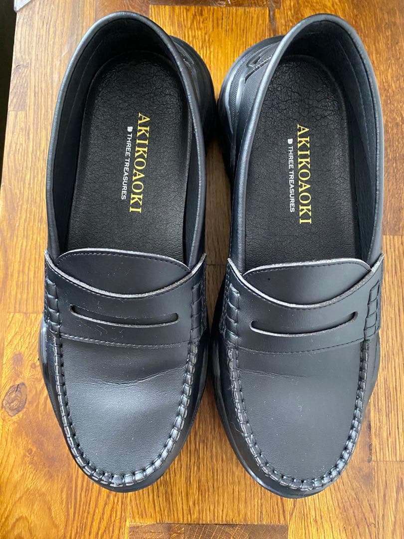 AKIKOAOKI ブラック ローファー 厚底 AKIKOAOKI（アキコアオキ） ローファー 「AKIKOAOKI/(アキコアオキ